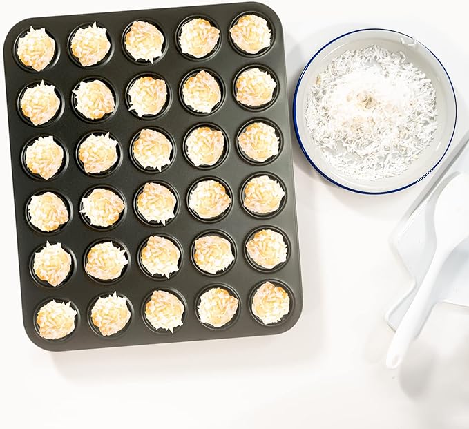 Fox Run Mini Macaron Baking Pan, 30 Small Cup Non-Stick Pan