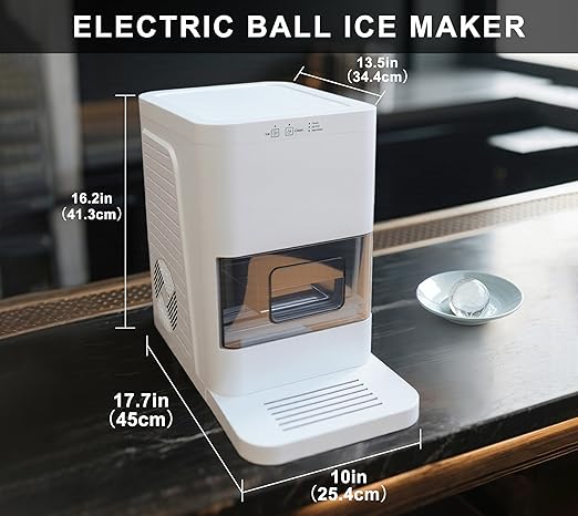 iTOMA Ice Ball Maker Machine, Smart Sensors, One-Touch Clean, 2 pcs in 50 Mins, Quiet Self-Cleaning Ice Machine, for Cocktails & Whiskey, Countertop Ice Maker for Home/Bar Party