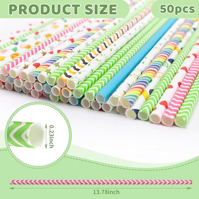 50Pcs Cotton Candy Sticks Cones, 13.78 Inch Random Color Candy Supplies, Paper Straws, Cones for Birthdays, Weddings, Holiday Parties, Candy Making