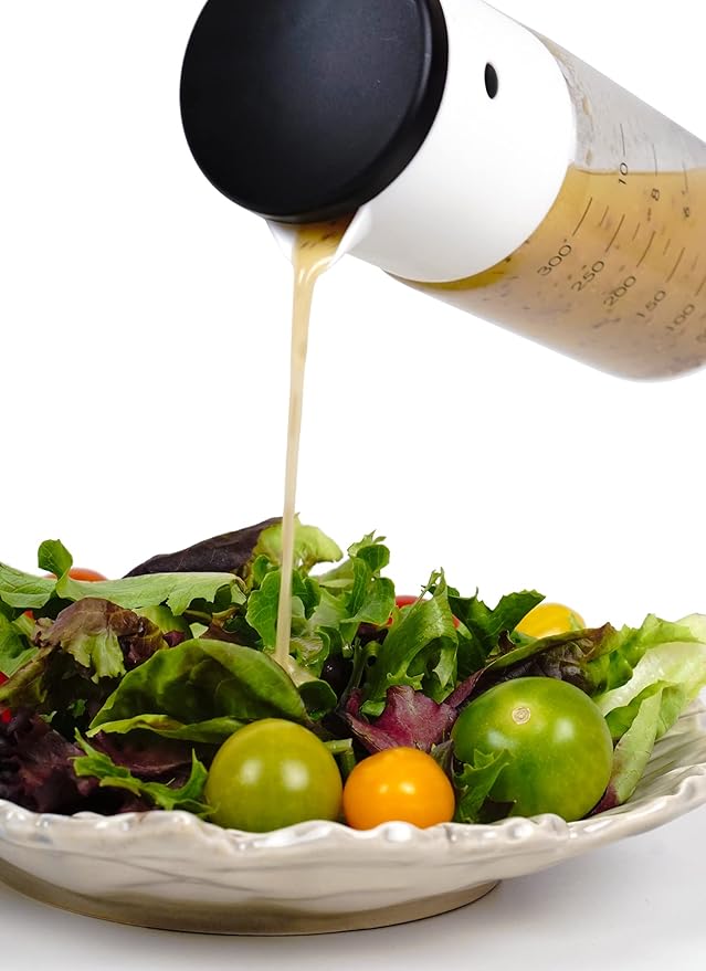 RSVP International Kitchen Accessories Collection Oil & Dressing, Mixer, 1.25 Cup Capacity, Glass Bottom