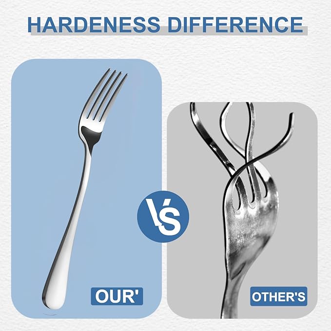 BEWOS Silverware Set for 4-20 Piece Stainless Steel Flatware Set with Spoons, Forks, Knives, Heavy Duty Mirror Polished Flatware for Home, Kitchen, Restaurant, Dishwasher Safe
