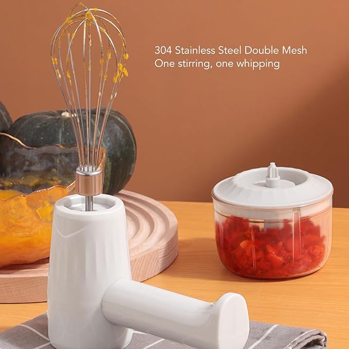 3 Speed Electric Hand Mixer, Whisk Beaters, Portable Whisk Milk Foam Maker, Handheld Electric Mixer with Chopper for Home