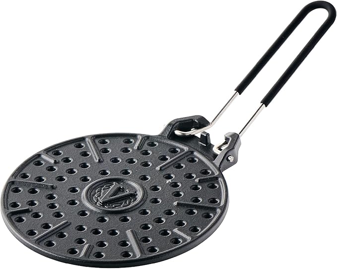 Victoria Cast Iron Arepa Grill, Enameled Parilla for Tortillas and Flatbreads, Heat Diffuser, Parrilla Asadora para Arepas, 8 Inches, Made in Colombia