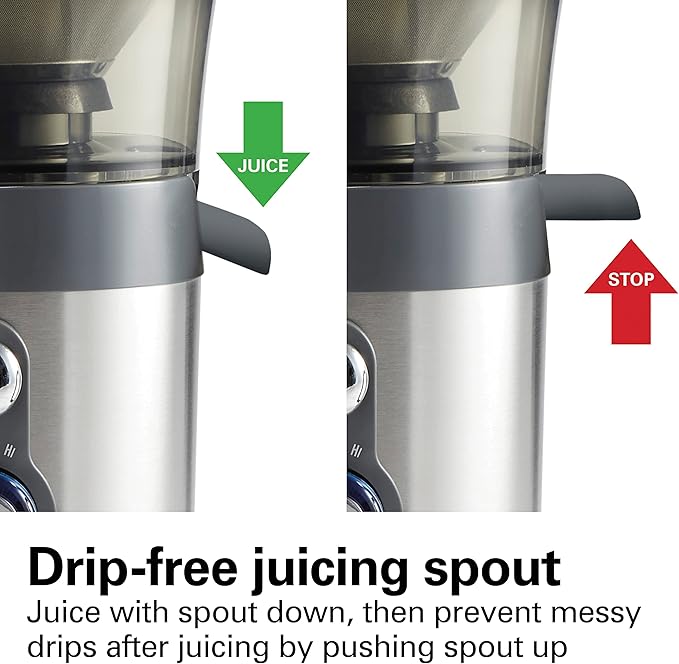 Hamilton Beach Juicer Machine, Centrifugal Extractor, Big Mouth 3" Feed Chute, Easy Clean, 2-Speeds, 40 oz. BPA Free Pitcher, 850 Watt Motor, Silver (67850)