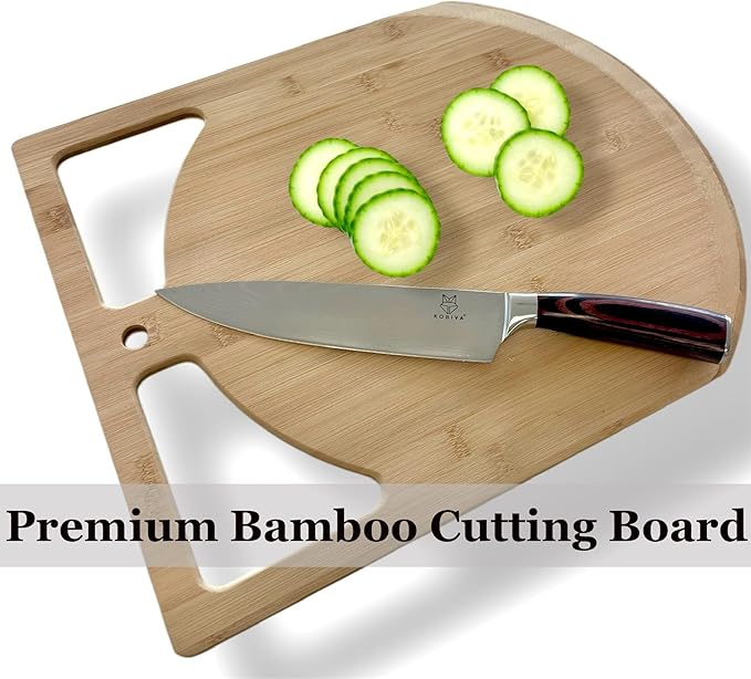 Pizza Lovers Set – Bamboo Pizza Peel & Cutting Board with Rocker Knife