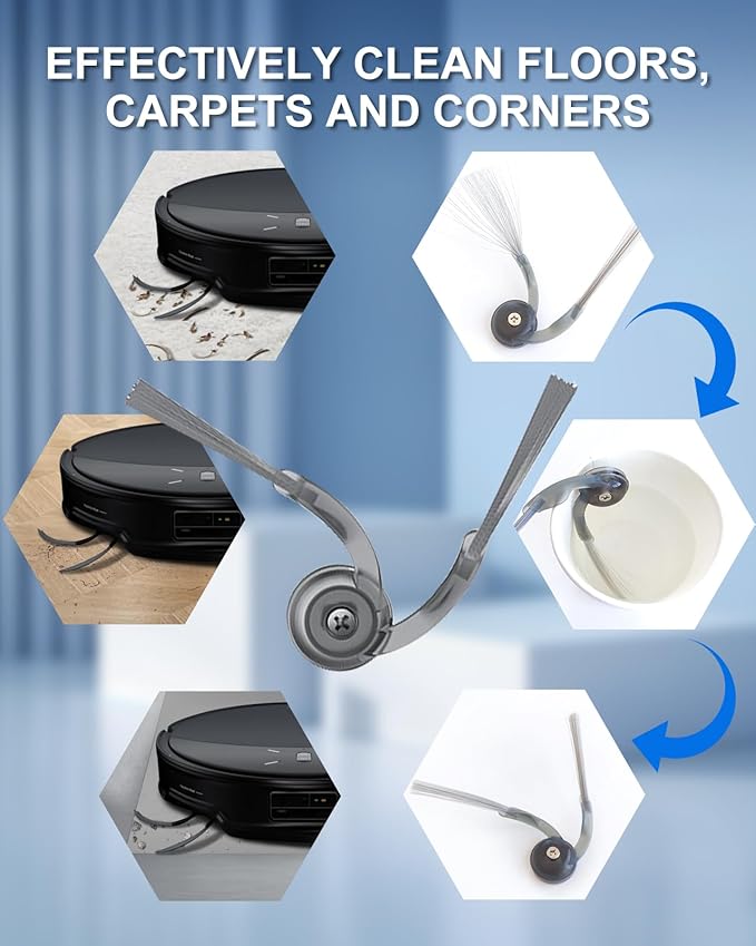 29PCS Replacement Parts Kit for Roborock SAROS 10R/Qrevo CurvX/Qrevo Curv 2 Pro Robot Vacuum: 2 Roller Brushes, 6 Side Brushes, 4 Filters, 8 Mop Pads, 6 Dust Bags| OEM Compatible & Precision Fit