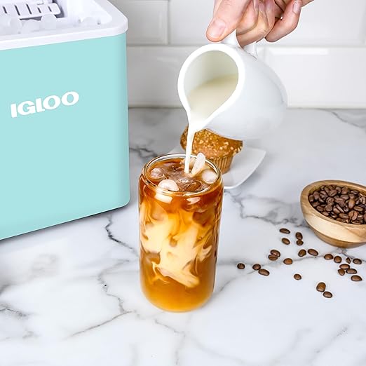 Igloo Automatic Self-Cleaning Portable Electric Countertop Ice Maker Machine with Handle, 26 Pounds in 24 Hours, 9 Ice Cubes Ready in 7 Minutes, with Ice Scoop and Basket