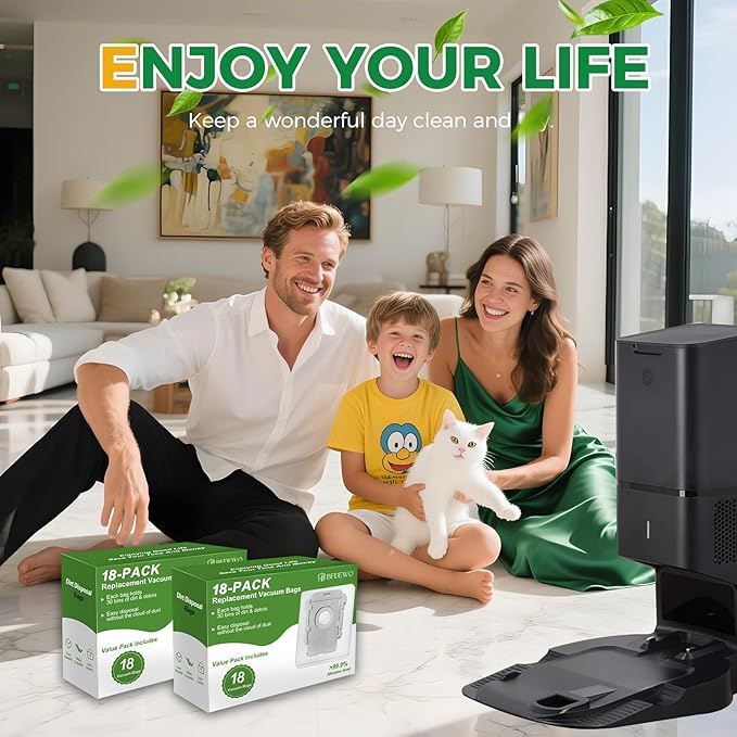 16 Pack Vacuum Bags for i7, i7+, i7Plus, i8, i8+, i3, i3+, i4, i4+, i6, i6+, s9, s9+, s9Plus, i and s Series Clean Base Automatic Dirt Disposal Bags