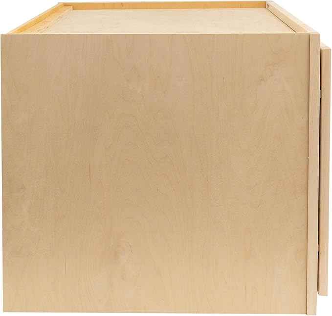 Quicklock RTA (Ready-to-Assemble) 42" Tall Wall Kitchen Cabinets - Shaker Style | 100% Hardwood | Made in America | Soft Close Hardware (Raw Maple, 24" D x 36" W x 24" H)