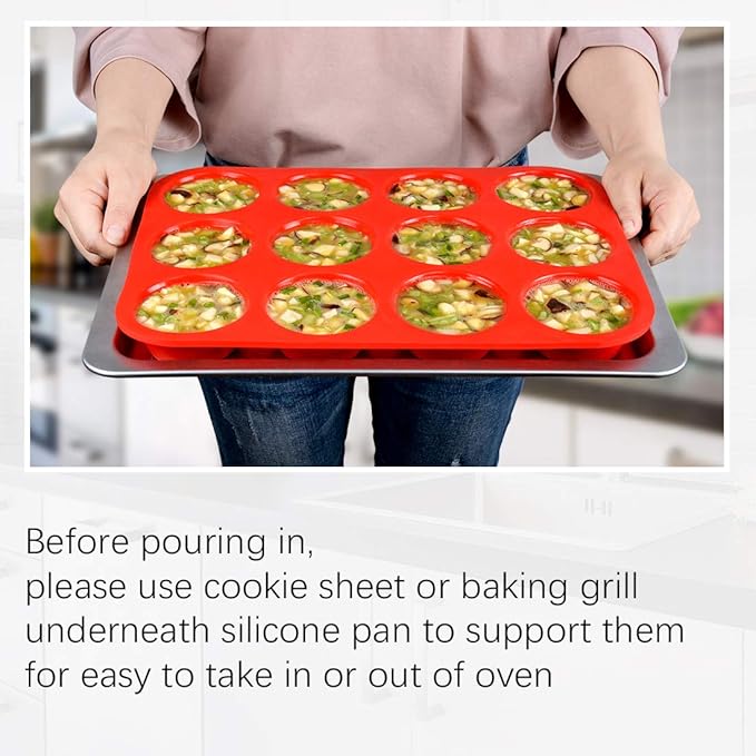 CAKETIME Silicone Muffin Pan- 24 Cups Mini Muffin Pan, Regular 12 Cups Cupcake Pan, 12 Cups Mini Loaf Pan Bakeware Sets