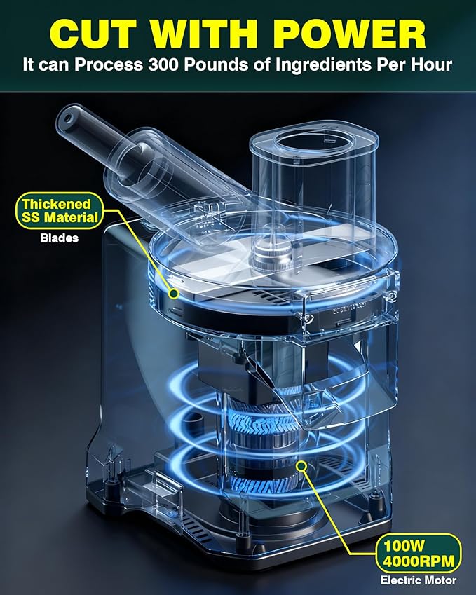 WantJoin 6-In-1 Electric Vegetable Chopper - Multifunctional Commercial Electric Food Dicer Processor For Slicing(2.5mm), Dicing(8/12mm), Chopping(2.5mm), Shredding, Crinkle Cutting, Oblique Cutting