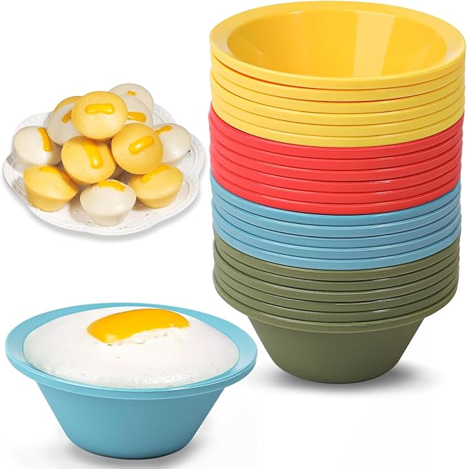 Webake 24 Pcs Silicone Puto Molder Filipino Small-Size, 2.2" Plastic Replacement Baking Cup, Reusable Kutsinta Molder for Steamer, BPA-Free and Non-Stick, Great for Bite-Size Muffin, Tart Baking