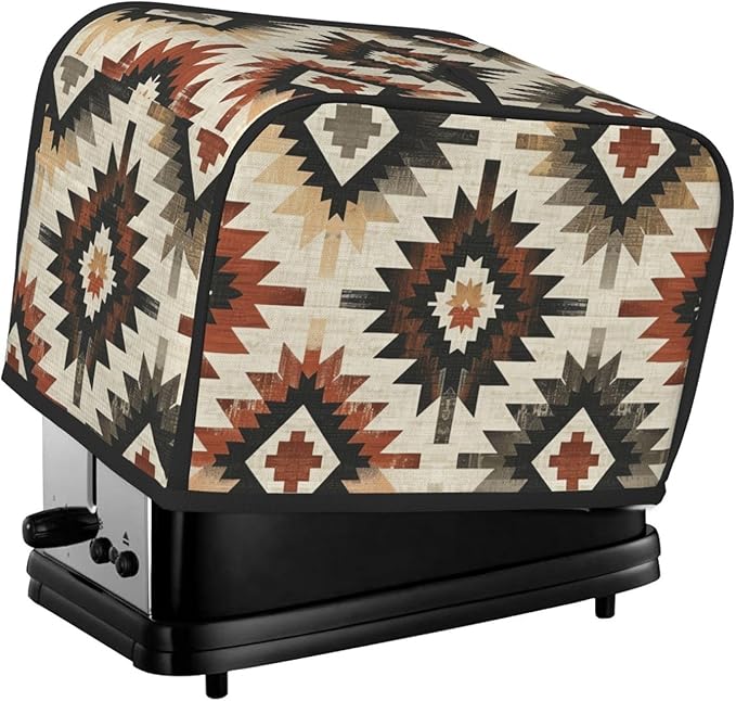 Southwestern Ethnic Aztec Toaster Cover 2 Slice, Cute Rural Bread Machine Cover, Washable Dust-Proof Cover for Kitchen Small Appliance Cover,with Top Handle