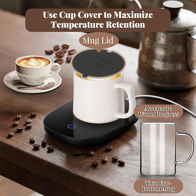 Coffee Mug Warmer for Desk with Auto Shut Off, Coffee Warmer with Auto Shut Off for Desk Office Home ((Valentines Day Coffee Gifts))