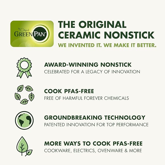 GreenPan Premiere Ovenware Healthy Ceramic Nonstick 1 lb. Loaf Baking Pan, PFAS-Free, Warp-Free Bakeware, Durable Quick Heating, Oven & Broiler Safe to 600F, Dishwasher Safe, Taupe
