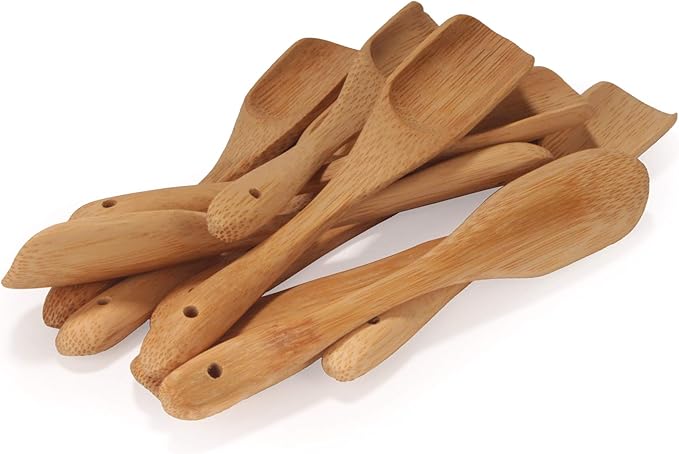BambooMN - 4.7" Small Solid Bamboo Deep Scoop, 10pcs