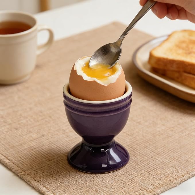 6 Pcs Ceramic Egg Cups, Porcelain Colorful Egg Cooker, Egg Holder for Soft and Hard Boiled Eggs, Stand Holder for Soft Boiled Eggs, Dishwasher Safe