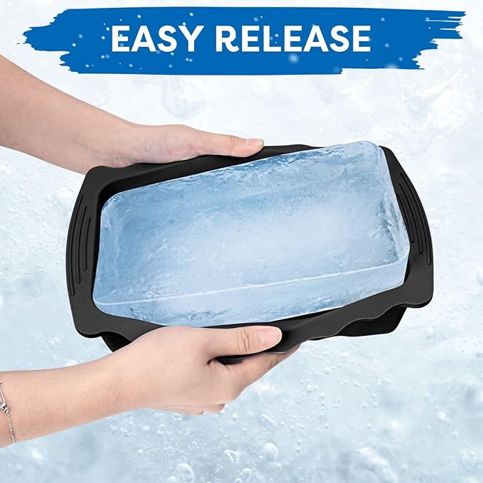 Haldane 5PC Extra Large Ice Block Mold 15LB Ice Cube Bricks Maker Molds for Cold Plunge/Coolers, Reusable Ice Bath Water Chiller, Thick Silicone Ice Bath Accessories Black