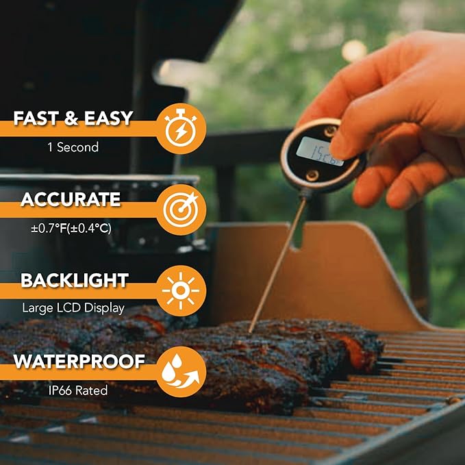CHEFSTEMP Pocket Pro Instant Read Meat 1-Second Digital Meat Thermometer for Grilling, Food, BBQ, Kitchen Cooking, Oil Deep Frying & Candy (Light Blue)