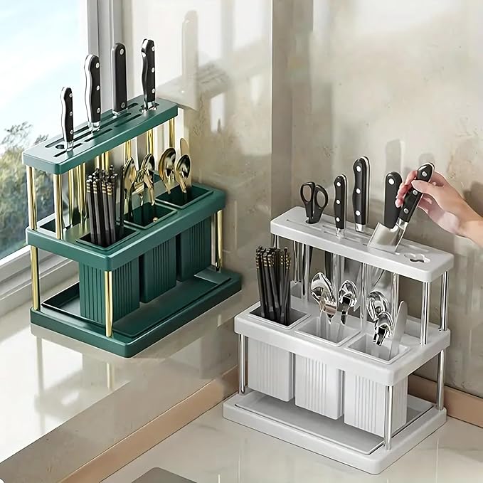 Multi-Functional Kitchen Storage Rack – Premium Organizer for a Clutter-Free Space(white)