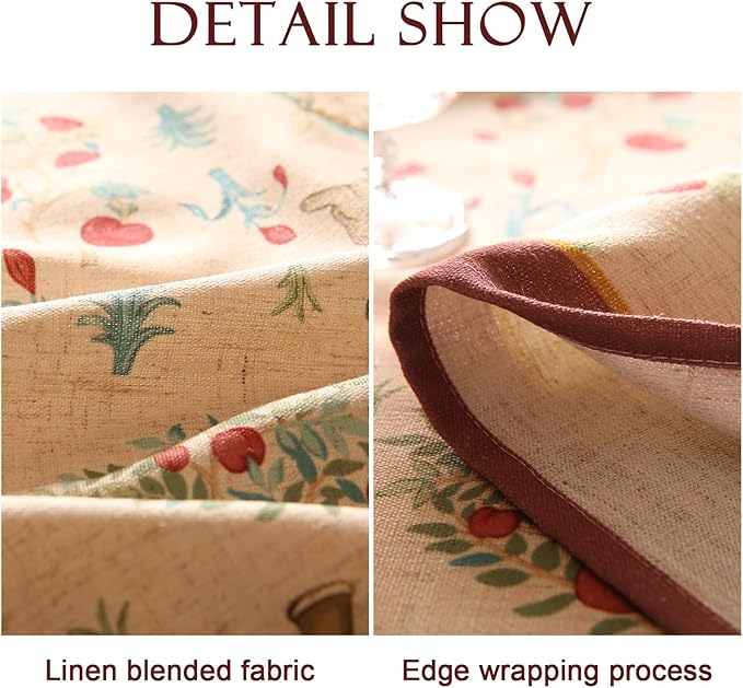 patdrea Designer Beige Tablecloth for Rectangle Table,Italian Linen Trees Pattern Extra Long Tablecloths,Decor Table Cover for Kitchen Dining Christmas,Thanksgiving,Tea Party,63"x110"-Tatiana a