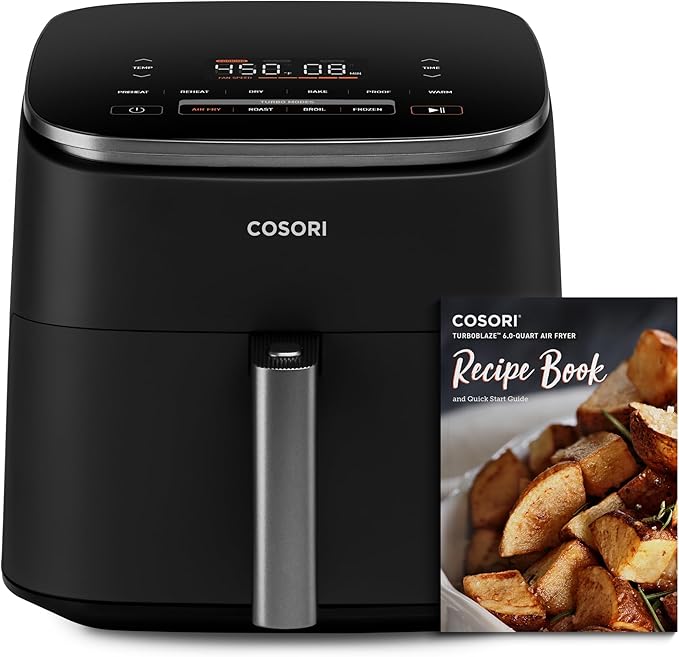 COSORI Rice Cooker Maker 18 Functions Multi Cooker, Stainless Steel Steamer, Warmer & Air Fryer TurboBlaze 6.0-Quart Compact Airfryer that Roast, Bake, Proof, 9 Functions