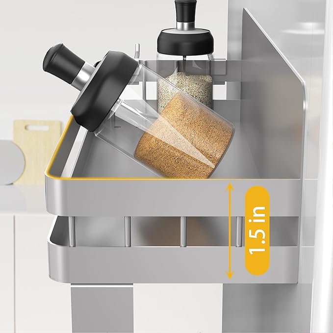 ZUNTO Magnetic Paper Towel Holder for Fridge, Strong Magnet Paper Towel Roll Holder with Spice Shelf and 2 Hooks, No Drilling Kitchen Organizer for Refrigerator, RV, Bathroom, Gray