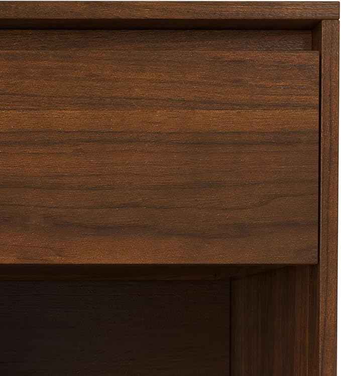 SIMPLIHOME Hunter 20 inch Wide Industrial Modern Nightstand in Walnut for the Living Room and Bedroom