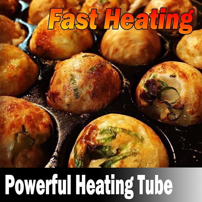 Takoyaki Maker Commercial Ebelskiver Pan 84 Holes Electric Grill Machine for Aebleskiver, Cake Pops, Pancake Balls, Donut Holes, 6000W, 110V