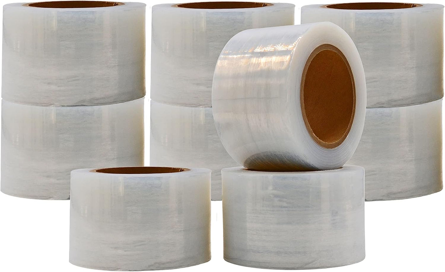 WOD SFCB80 Stretch Film Wrap Self-Adhering - 3 in x 1000 Ft - Clear Shrink Plastic 80 Gauge Thick for Packaging, Storage Moving Supplies, Palletizing, and Wrapping (Pack of 9)