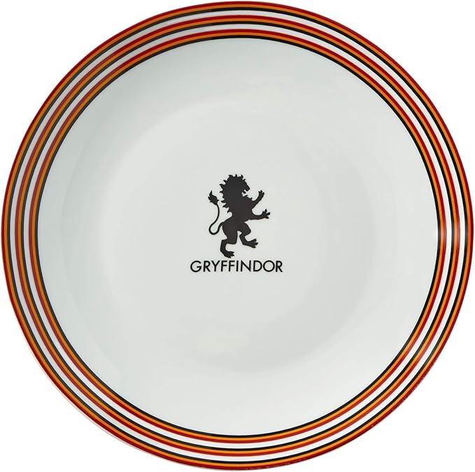 Harry Potter Gryffindor Porcelain 16 piece Dinnerware Set for 4 - Includes 4 Dinner Plates, 4 Salad Plates, 4 Bowls and 4 Mugs