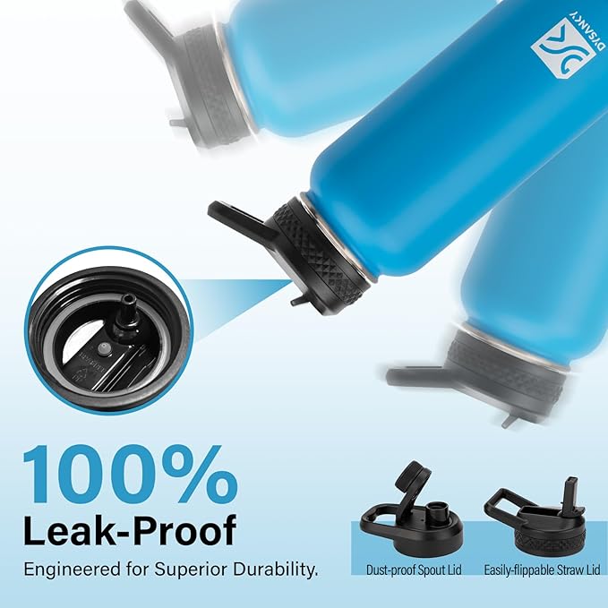 DYSANKY Insulated Water Bottle | Thickened Stainless Steel Vacuum Metal | Portable Sports Water Jug for Gym and Hiking with Straw, Carrier Bag, Handle Strap | BPA-Free 32 oz