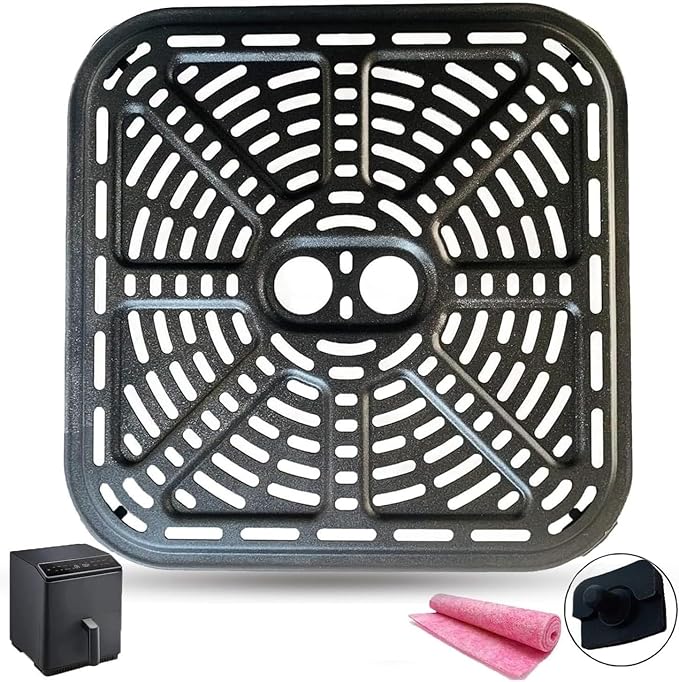 6.8QT Square Air Fryer Crisping Plate Tray for COSORI Pro III Dual Blaze Air Fryers, Upgraded Air Fryer Grill Insert Pan Plate Rack Grate Shelf for 6.8QT COSORI Air Fryers, Dishwasher Safe