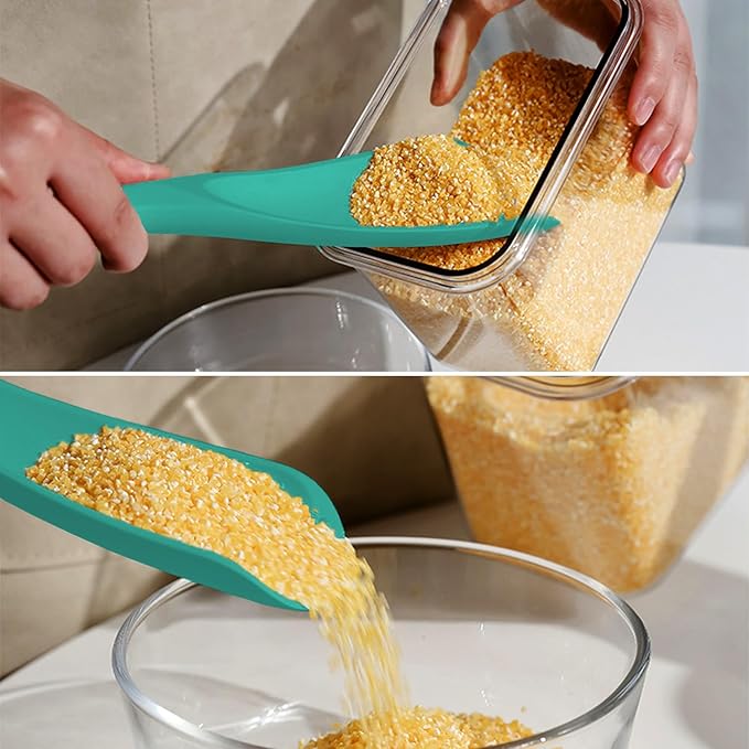 Silicone Spatula Spoon, Great for Both Cooking and Serving Durable BPA-Free Matte Black Silicone, Seamless Design, Safe for Nonstick Cooking Surfaces, 2-Pcs, Teal