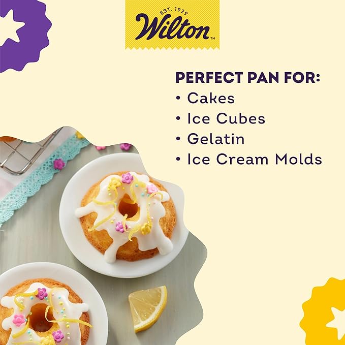 Wilton Gold Premium Non-Stick Warp-Resistant Bakeware, Made without PFAs, Mini Fluted Tube Pan,12- Cavity, 16.5 x 11.2 in, Packaging May Vary (Pack of 3)