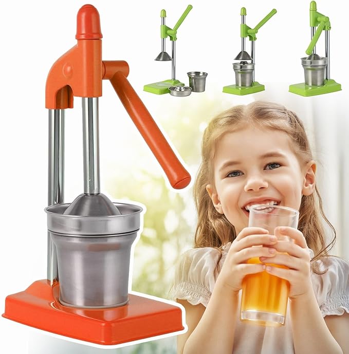 Cast Iron Juicer Hand Press, Manual Juicer Stainless Steel Lemon Squeezer Home Decor, Heavy Duty Countertop Lime Citrus Crush Machine for Fresh Lemonade Orange Juice, Easy to Clean
