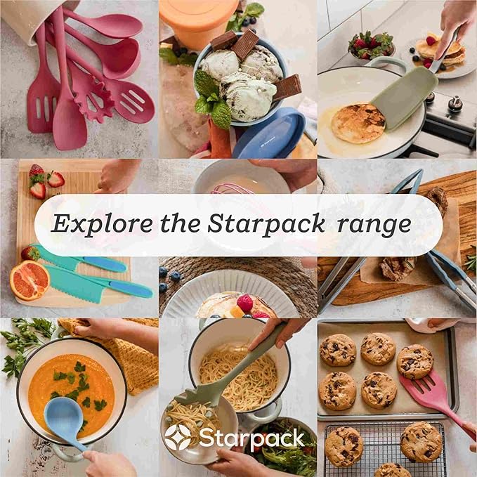 Starpack 'Get a Grip' Silicone Kitchen Tongs for Cooking 9 Inch - BBQ Silicone Tongs for Grill Heat Resistant to 600°F - Stainless Steel Utensils with Non Stick Rubber Tips for Serving Food