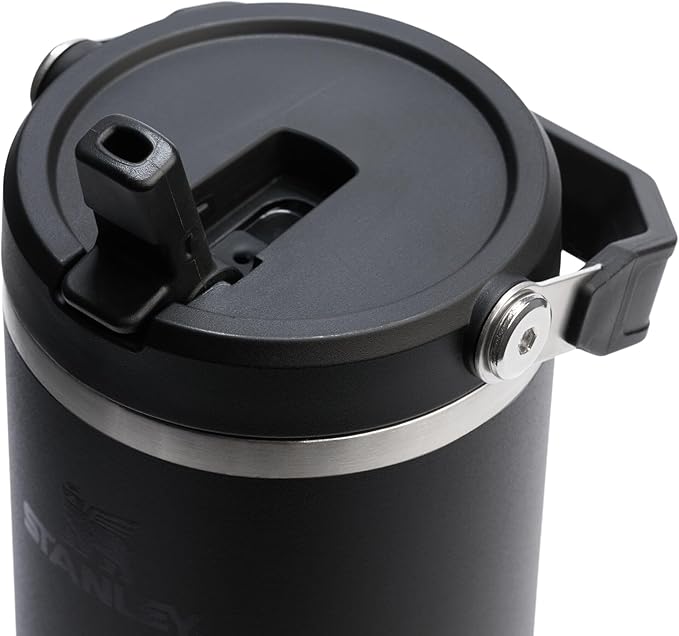 STANLEY IceFlow 2.0 Flip Straw Tumbler with Handle 40 oz | Twist On Lid and Flip Up Straw | Leak Resistant Water Bottle | Insulated Stainless Steel | BPA-Free | Black 2.0