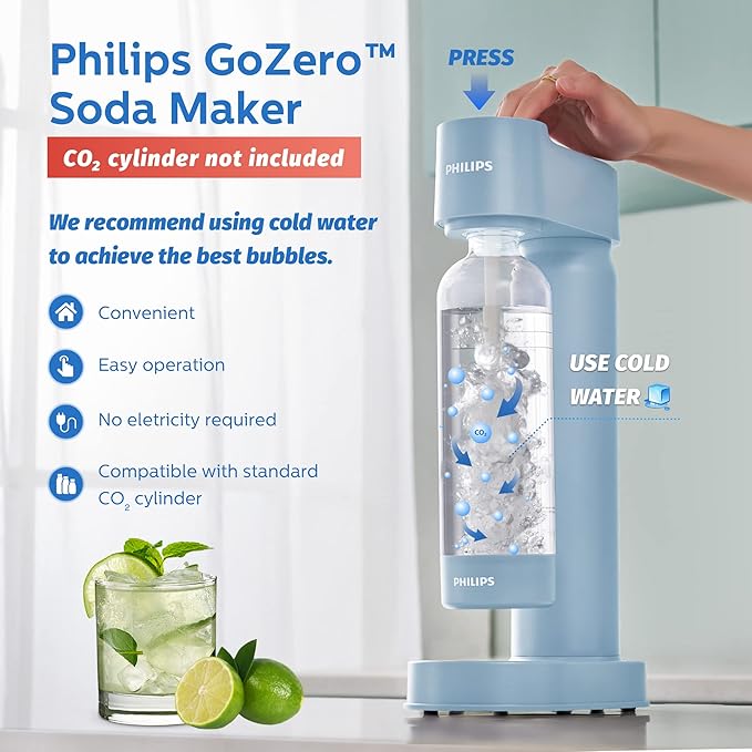PHILIPS Sparkling Water Maker Bundle with Carbonating Bottles (2 Pack)