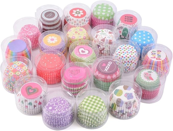 500 Packs Random Colorful Premium Greaseproof Cupcake Liners No Muffin Pan Needed Cupcakes