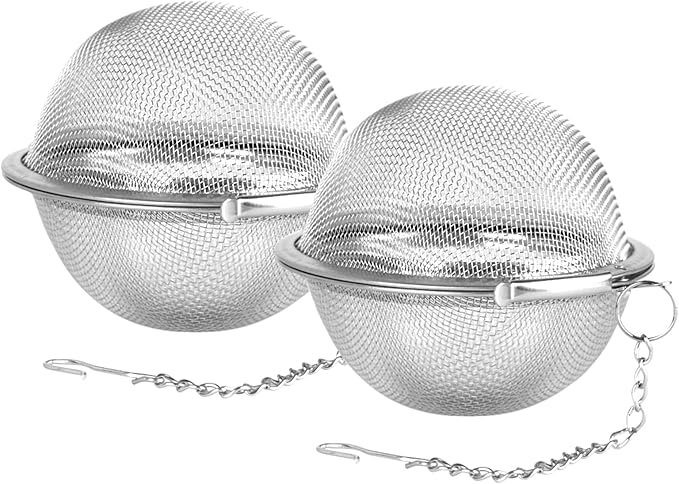 Fu Store 2pcs Stainless Steel Mesh Tea Ball 2.7 inches Tea Strainers Teas Infuser Strainer Filters for Teas