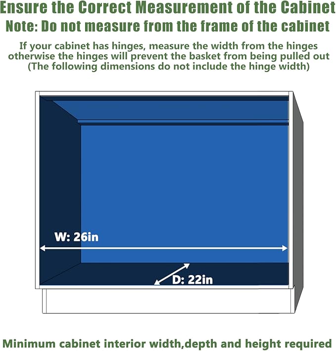 LOVMOR Pull Out Cabinet Organizer 25½" W x 21½" D, Kitchen Cabinet Pull Out Shelves Slide Out Storage