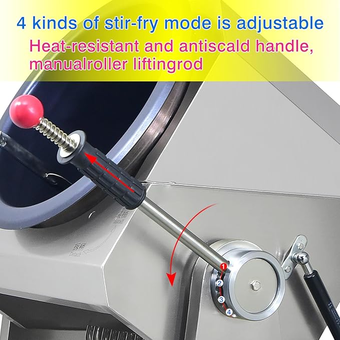 Commercial Automatic Cooker with water spray,Automatic 360° Stir Fry Cooker,Automatic Cooking Machine,Drum Type Stir Frying Machine,Auto Cooking Wok Fried Machine (Propane, Floorstanding)