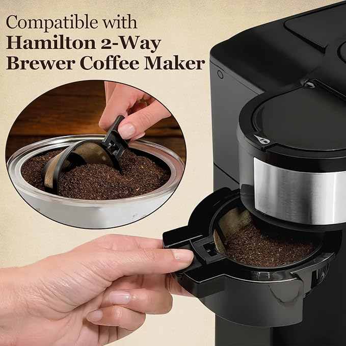 KEEPOW Reusable Coffee Basket Filter, Parts compatible with Hamilton Beach 2-Way Brewer Coffee Maker Models 49980A 49980Z 49933 47650 Accessories 3 Pack