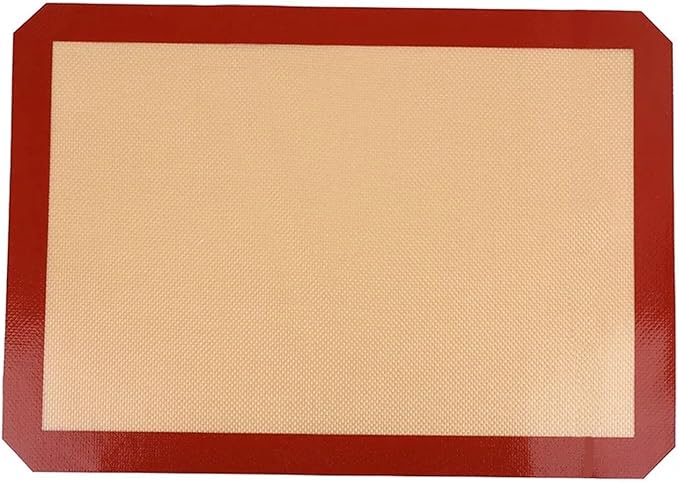 1 Piece Silicone Baking Mat Non Stick Heat Resistant Oven Liner Sheet for Cookie Macaron Bread Tool(Red 40x30cm)