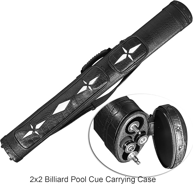 2X2 Billiards Pool Cue Tube Carrying Case