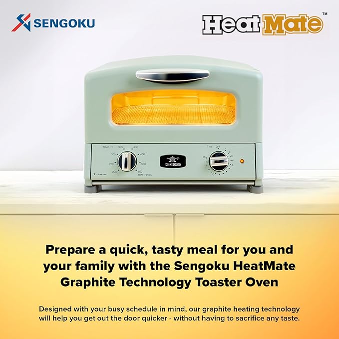 Graphite Heating Technology Pop-Up Toaster w/7 Heat Settings, 3 Toasting Functions & Unique Bagel Mode, Olive Green