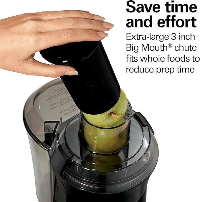 Hamilton Beach Juicer Machine, Big Mouth Large 3” Feed Chute & 4.5oz Electric Coffee Grinder For Beans, Spices & More, Stainless Steel Blades, Silver (80350RV)