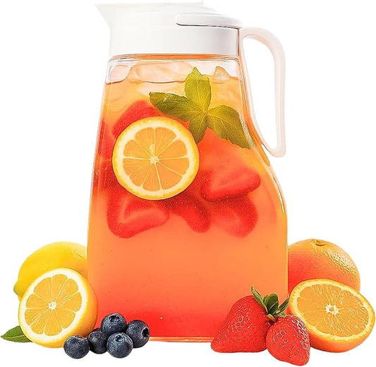 Large Airtight Water Pitcher for Fridge – 99oz (3.1QT) Leakproof Family Size Jug for Tea, Coffee & Juice, LargePour Design with Locking Lid, Easy Pour Handle, Dishwasher Safe, Made in Japan