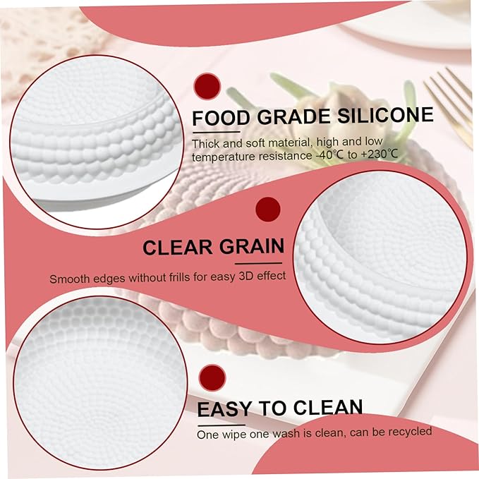 Mousse Cake Molds Round Beaded Design Cake Mold Non-Stick Easy Release Washable Reusable Silicone Mould for Baking Pastries, French Dessert, Mold, Mousse Molds